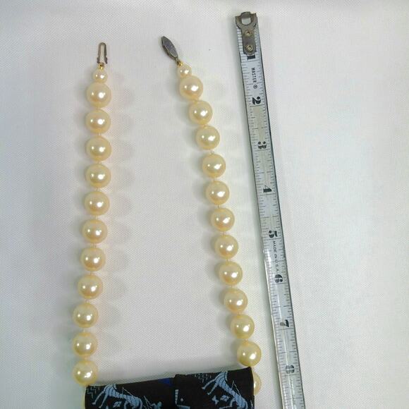 Artisan Vintage Tie Necklace Upcycled Faux Pearls Retro Brown Blue Dragonfly NEW - Picture 11 of 12